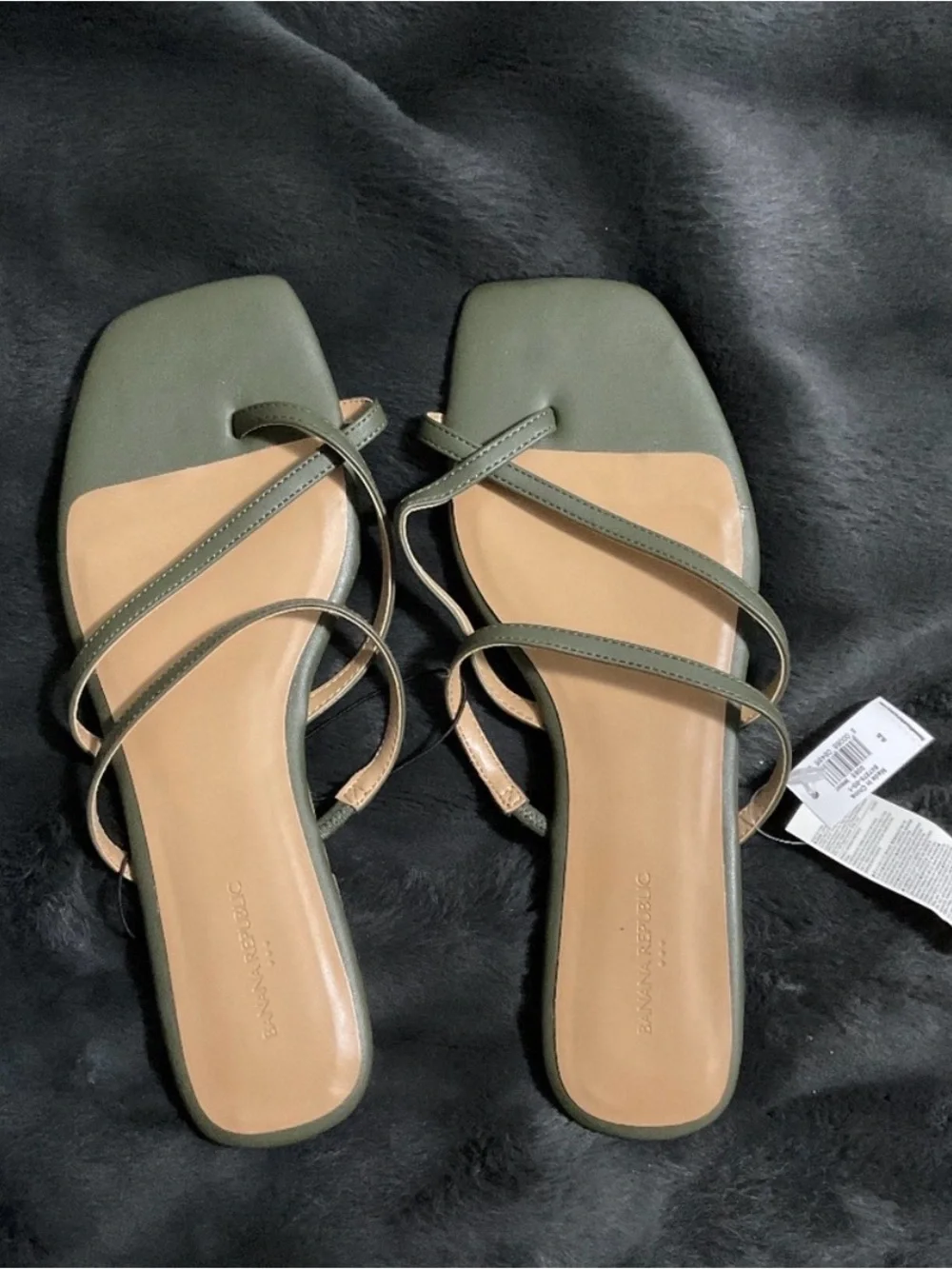Banana Republic Brown Snake-Print Strappy Slide Sandals